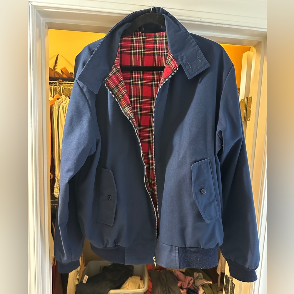 Classic Navy Harrington Jacket. Made in England